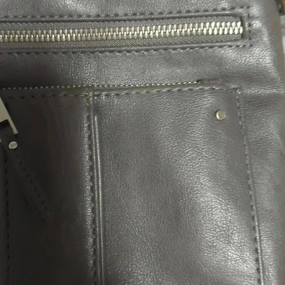 Grey Faux Leather Crossbody with Chain Strap NWOT